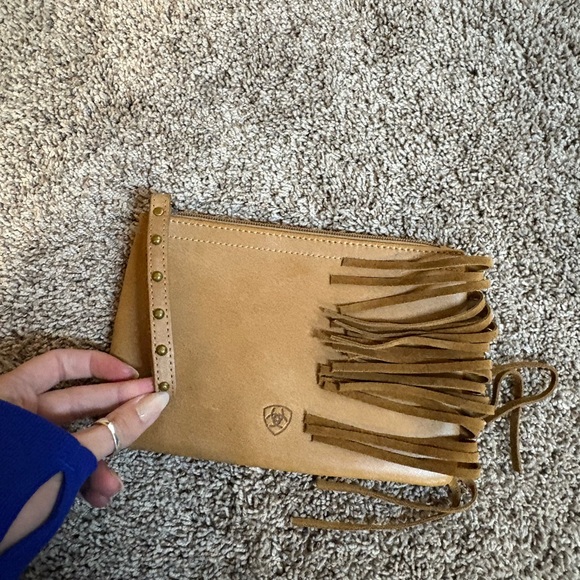 Ariat Camel Beige Fringe Wrislet Genuine Leather - Picture 2 of 7